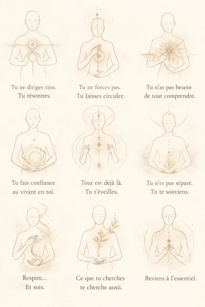 Affiche verticale des 26 gestes du Langage Vivant.