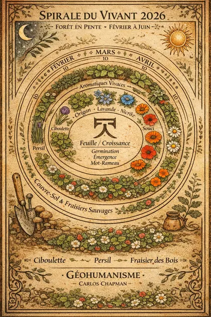 Affiche Spirale du Vivant 2026 et geohumanisme.